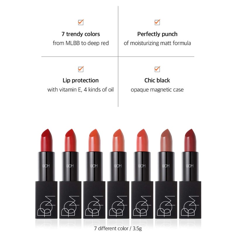 BOM COSMETICS My Lipstick #805 My Light Coral 0.12 oz Long Lasting Lipstick for Soft & Vibrant Color Lips, Lip Care with Vitamin E & 7 Oils, Korean Makeup - Image 3